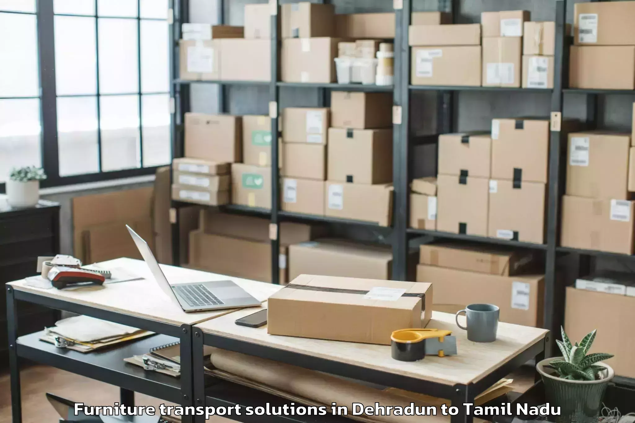 Trusted Dehradun to Tirupathur Furniture Transport Solutions